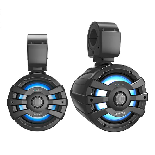 Kenwood eXcelon XM77TBL 7.7 Inch 2 Way Marine & Powersports Tower Speakers Pair (Black)
