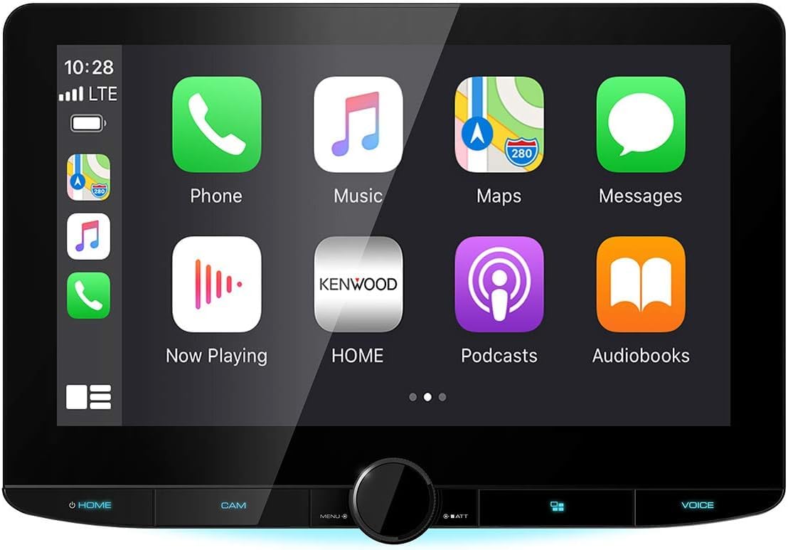 Kenwood DMX1037S 10.1" Touchscreen Car Stereo- Wireless Apple CarPlay, Android Auto + CMOS-240U Backup Camera