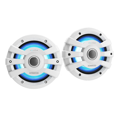 Kenwood eXcelon XM77WL 7.7 Inch 2 Way Marine & Powersports Coaxial Speakers (White)
