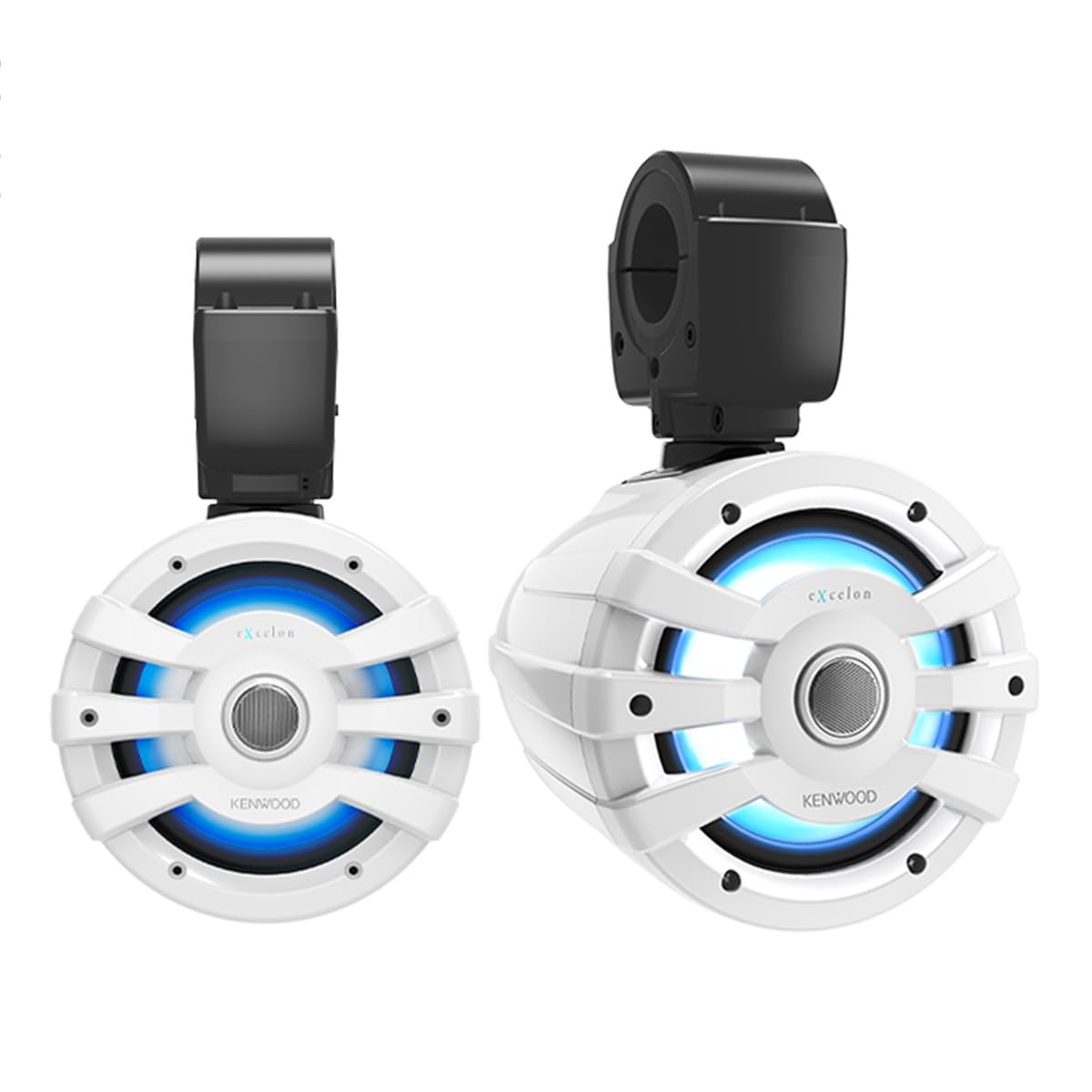 Kenwood eXcelon XM77TWL 7.7 Inch 2 Way Marine & Powersports Tower Speakers Pair (White)