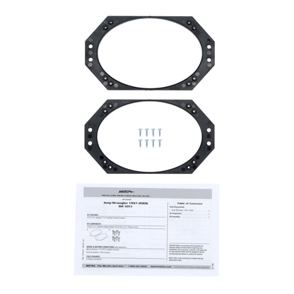 Metra 82-1011 4x6 Front Dash Speaker Adapter Pods for Jeep Wrangler TJ
