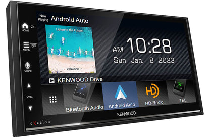 Kenwood eXcelon DMX809S 6.75″ Digital Multimedia Receiver with Wireless CarPlay, Android Auto, HD Radio + CMOS-230 Low-Profile Backup Camera