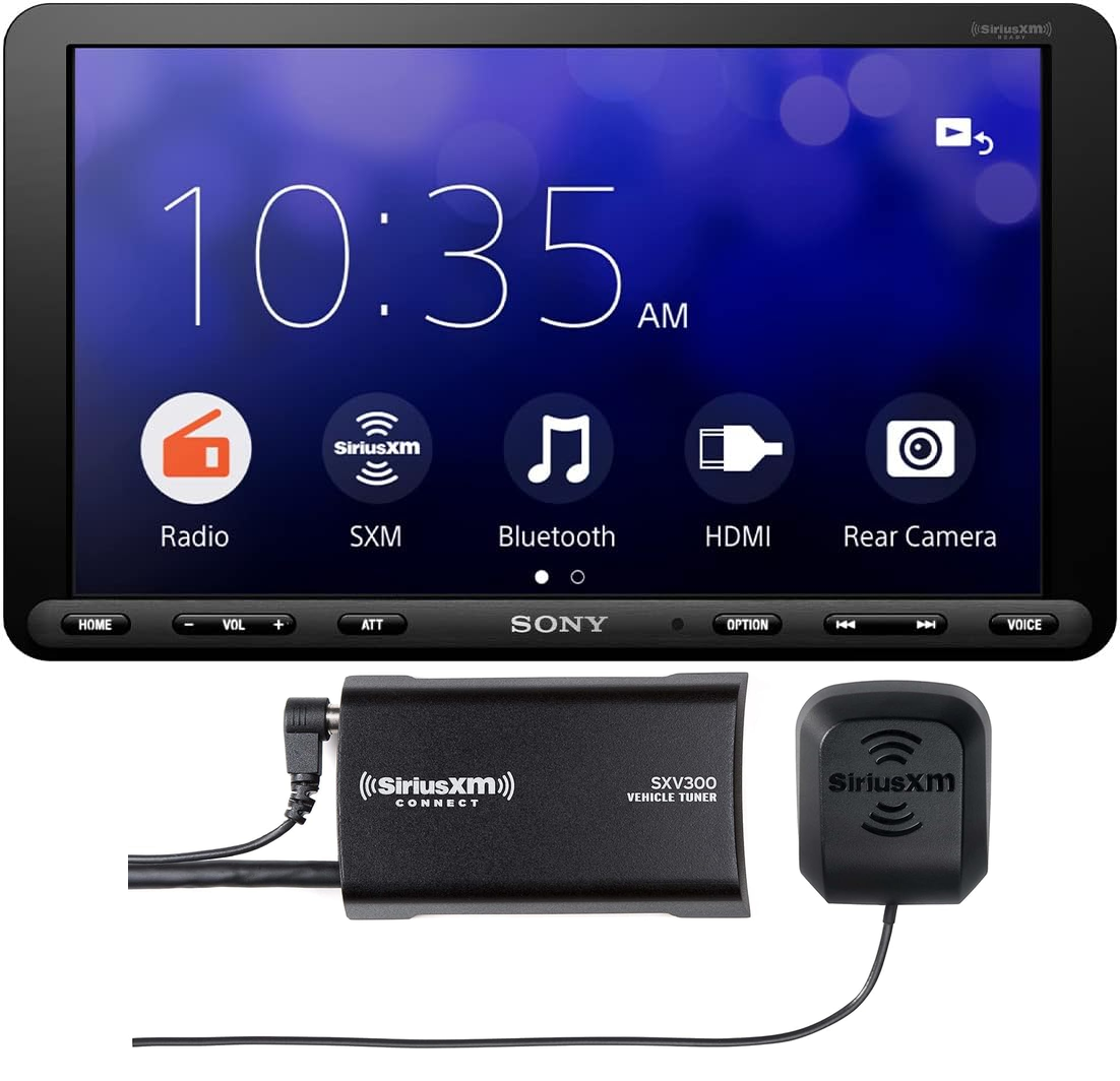 Sony XAV-AX8100 8.95" Media Receiver with Apple CarPlay, Android Auto, WebLink Cast, + SXV300V1 SiriusXM Vehicle Tuner Bundle