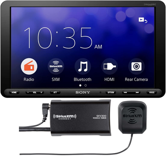 Sony XAV-AX8100 8.95" Media Receiver with Apple CarPlay, Android Auto, WebLink Cast, + SXV300V1 SiriusXM Vehicle Tuner Bundle