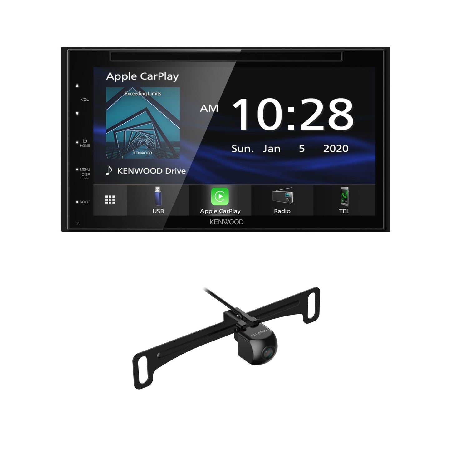 Kenwood DDX57S 6.8" DVD Car Stereo- Apple CarPlay, Android Auto + CMOS-240U Backup Camera