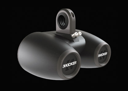 Kicker 12KMTED Pair of Dual 6.5" Wake Tower/Roll Bar Speaker Enclosures, Black