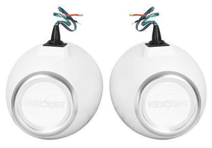 Kicker KMFC65W 6.5" Flat Mount Loaded Marine Wake Towers, White