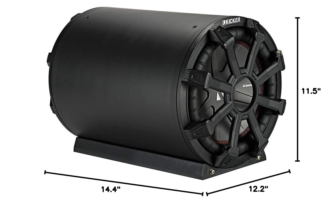 Kicker 46CWTB84 TB8 8-inch Loaded Weather-Proof Subwoofer Enclosure w/Passive Radiator