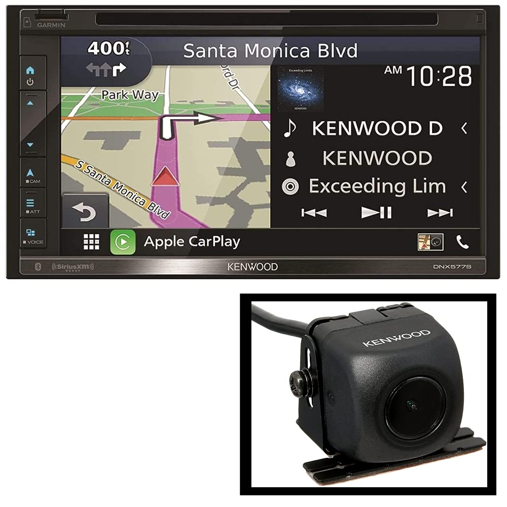 Kenwood DNX577S 6.8" Apple CarPlay Android Auto GPS Car Stereo + CMOS-130 Rearview Camera