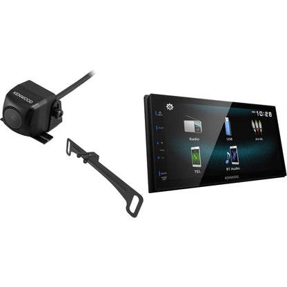 Kenwood DMX129BT 6.8" Touchscreen Bluetooth Car Stereo with AM/FM + CMOS-230LP Backup Camera Bundle