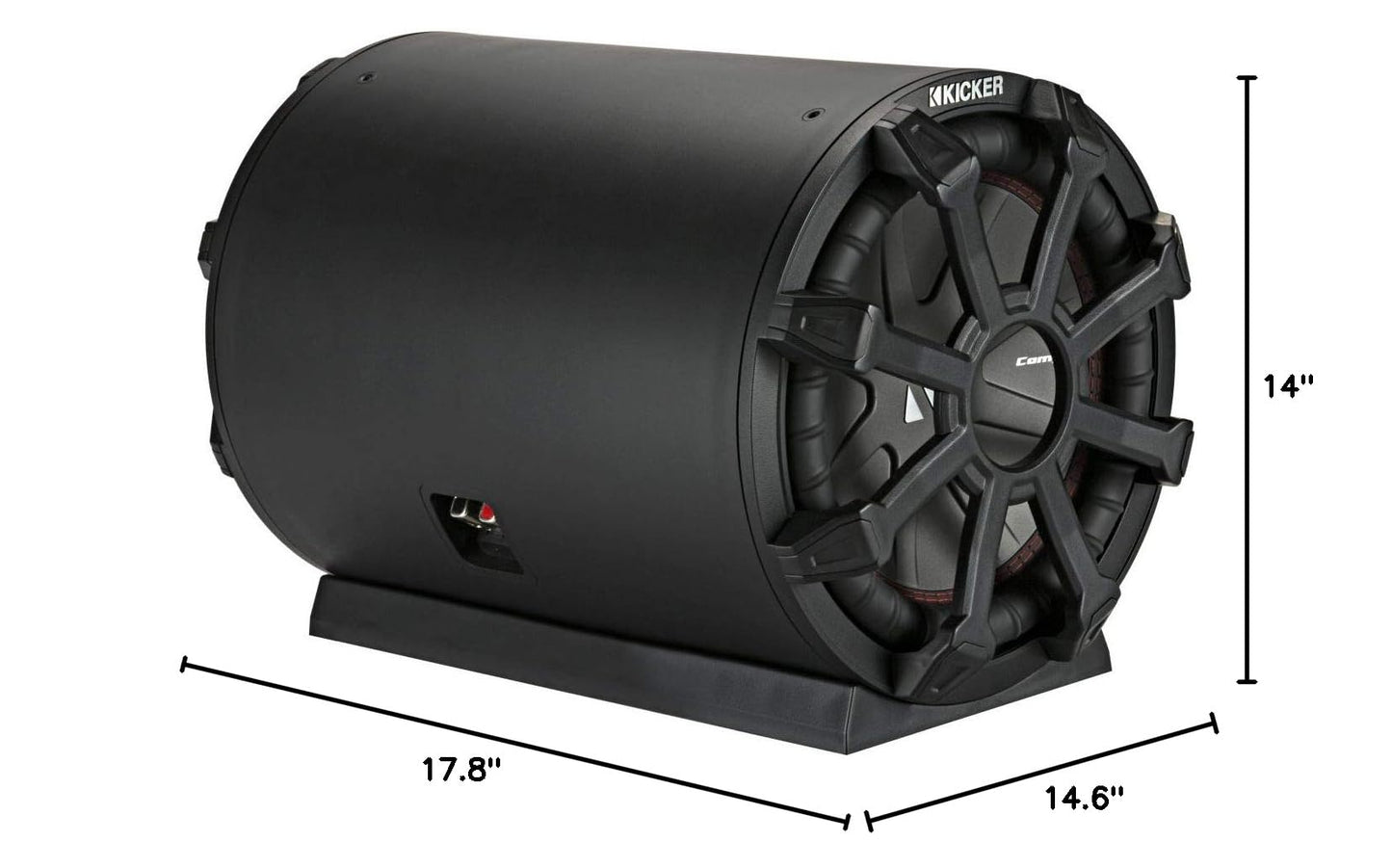 Kicker 46CWTB102 TB10 10-inch Loaded Weather-Proof Subwoofer Enclosure w/Passive Radiator - 2-Ohm, 400 Watt