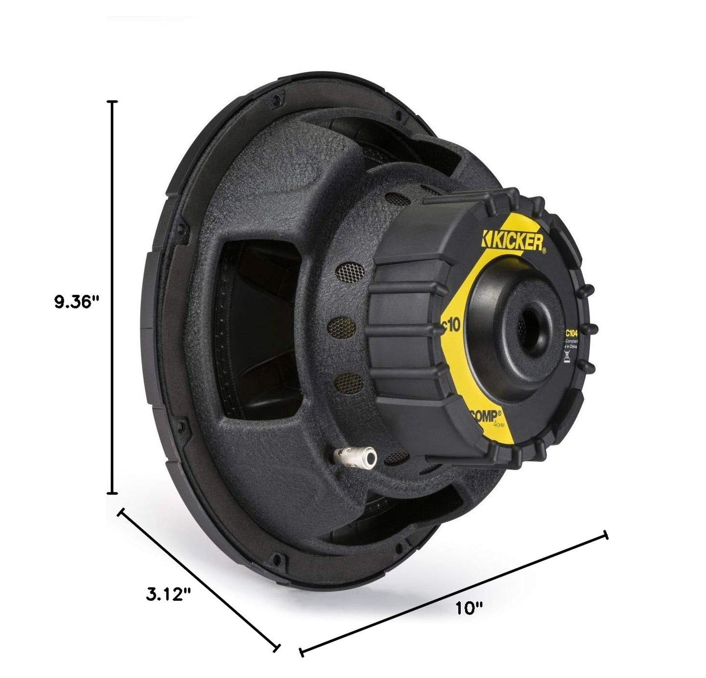 Kicker Comp 10-inch (25cm) Subwoofer, 4-Ohm, 43C104