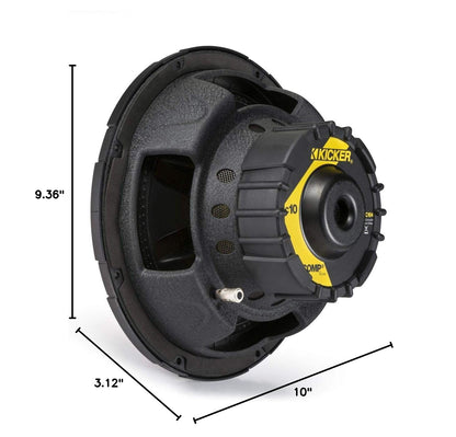 Kicker Comp 10-inch (25cm) Subwoofer, 4-Ohm, 43C104