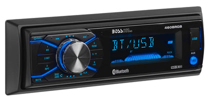 BOSS Elite 460BRGB Single-DIN Bluetooth Receiver w/ RGB Illumination & USB/AUX