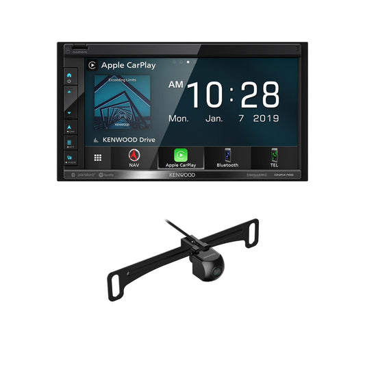 Kenwood DNR476S AM FM GPS Apple CarPlay Android Auto Car Stereo + CMOS-240U Backup Camera