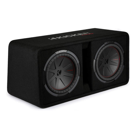 Kicker 48DCWR122 CompR 12" Dual subwoofers in Vented Enclosure, 2ohm