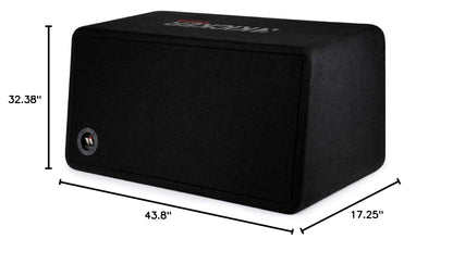 Kicker CompR 48DCWR122 Dual 12" Loaded Enclosure, 1000W RMS, 2Ω