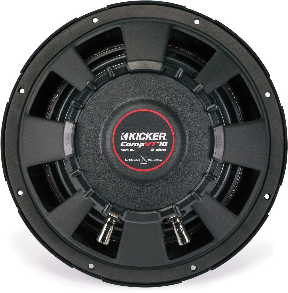 Kicker CompVT 10-Inch (25cm) Subwoofer, SVC, 2-Ohm, 350W