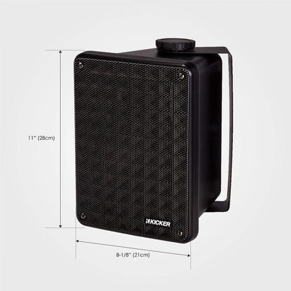 Kicker 46KB6B KB6 6.5" Indoor/Outdoor Speakers, 75W RMS, 8Ω, Black Pair