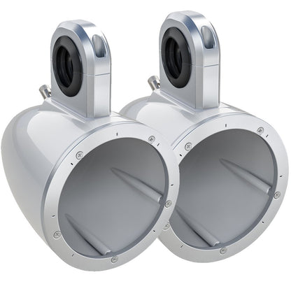 Kicker 12KMTESW Pair of Wake Tower/Roll Bar Speaker Enclosures, White