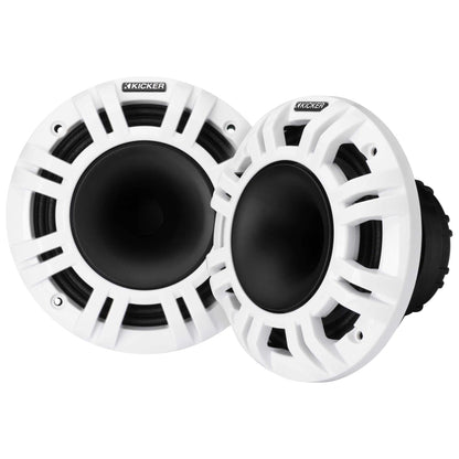 Kicker 48KMXL65 6.5" 4-Ohm RGB-LED KMXL Horn-Loaded Marine Coaxial Speakers, Pair