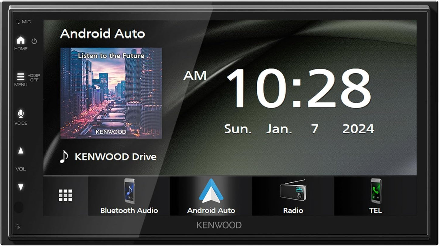 KENWOOD DMX40S Mechless 6.8" AM FM Bluetooth Car Stereo- + SiriusXM SXV300V1 Satellite Tuner