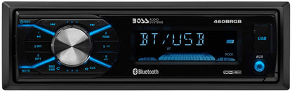 BOSS Elite 460BRGB Single-DIN Bluetooth Receiver w/ RGB Illumination & USB/AUX