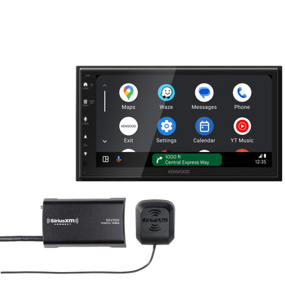 Kenwood DMX5710S 6.8" AM FM Bluetooth Car Stereo- Wireless Apple CarPlay, Android Auto + SXV300V1 SiriusXM