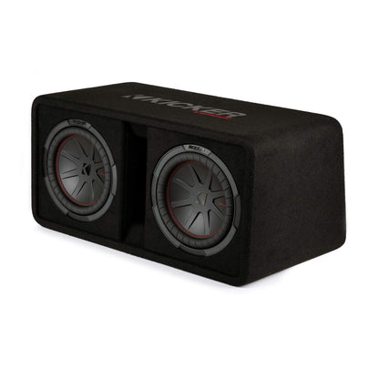 Kicker 48DCWR102 CompR 10" Dual subwoofers in Vented Enclosure, 2 Ohm