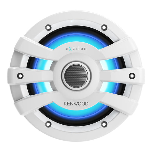 Kenwood eXcelon XM65WL 6.5 Inch 2 Way Marine & Powersports Coaxial Speakers Pair (White)