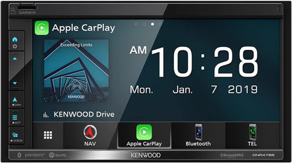Kenwood DNR476S AM FM GPS Apple CarPlay Android Auto Car Stereo + CMOS-240U Backup Camera