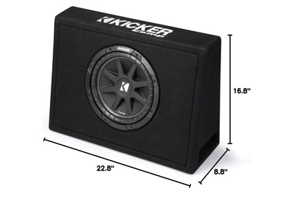Kicker 43TC104 Comp 10-inch Subwoofer in Thin Profile Ported Enclosure 4-Ohm