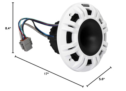Kicker 48KMXL65 6.5" 4-Ohm RGB-LED KMXL Horn-Loaded Marine Coaxial Speakers, Pair