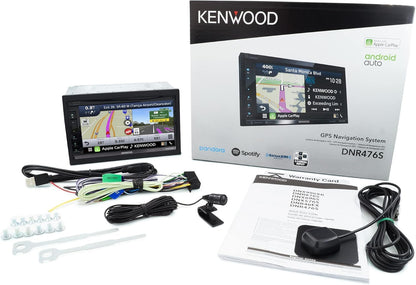 Kenwood DNR476S AM FM GPS Apple CarPlay Android Auto Car Stereo + CMOS-240U Backup Camera