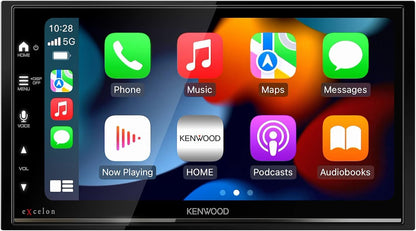Kenwood eXcelon DMX809S 6.75″ Digital Multimedia Receiver with Wireless CarPlay, Android Auto, HD Radio + CMOS-240U HD Backup Camera Bundle