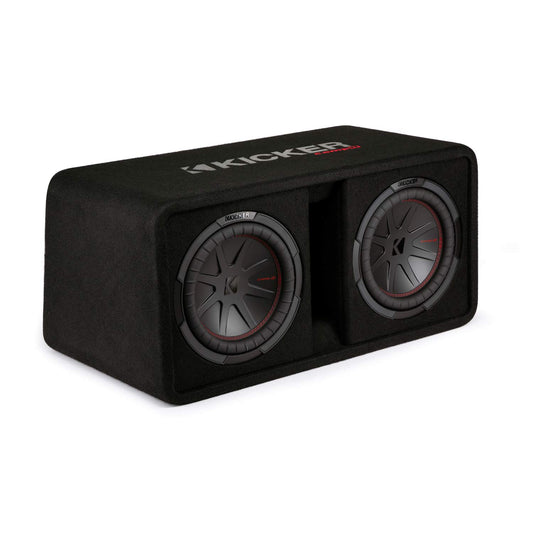 Kicker 48DCWR102 CompR 10" Dual subwoofers in Vented Enclosure, 2ohm