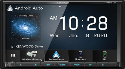 Kenwood DDX9707S 6.95" DVD Car Stereo- Wireless Apple CarPlay, Android Auto + CMOS-240U Backup Camera