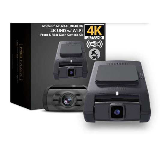 Momento M8 MAX 3-Ch 4K UHD w/Dual 5.0GHz Wi-Fi + GPS Front & Rear Dash Camera Kit