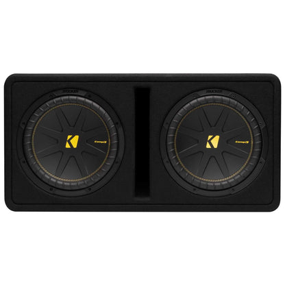 Kicker CompC 50DCWC122 12" Dual Loaded Subwoofer Enclosure, 600W RMS, 2Ω