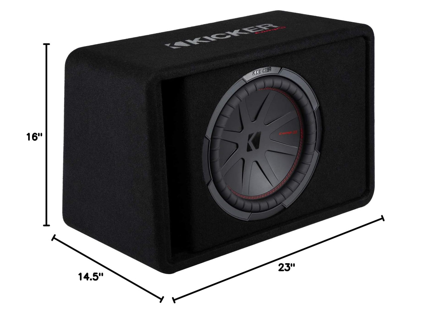 Kicker 48VCWR122 CompR 12" Single subwoofer in Vented Enclosure, 2-ohm