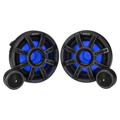 Kicker 51MSS654 - MSS 6.5-Inch Premium Marine 4-Ohm LED Component System, Pair