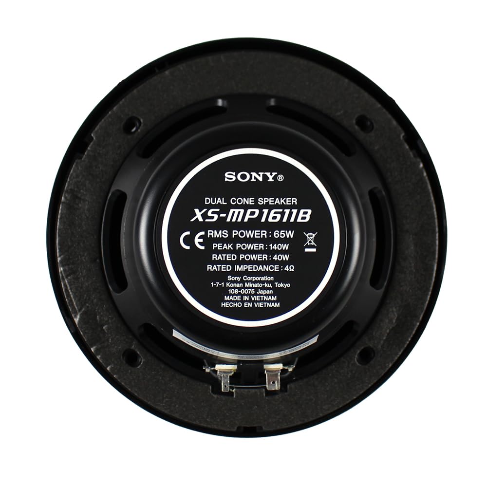 Sony XS-MP1611 Dual Cone Marine Speakers, Black