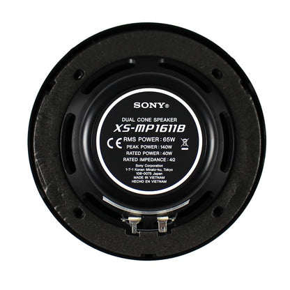 Sony XS-MP1611B 6.5" Dual-Cone Marine Speakers – Waterproof, UV-Resistant, High-Power Boat Audio (Black)