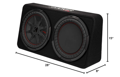 Kicker 48TCWRT122 CompRT 12" Subwoofer in Thin Profile Enclosure, 2 Ohm