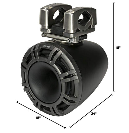 Kicker KMTC94 (44KMTC94) 9" Marine Tower LED Speakers, Black