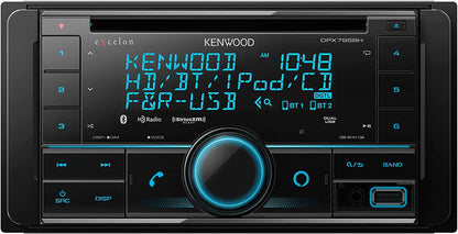 Kenwood eXcelon DPX795BH AM FM HD CD Dual USB AUX Bluetooth Car Stereo + SXV300V1 SiriusXM Satellite Tuner