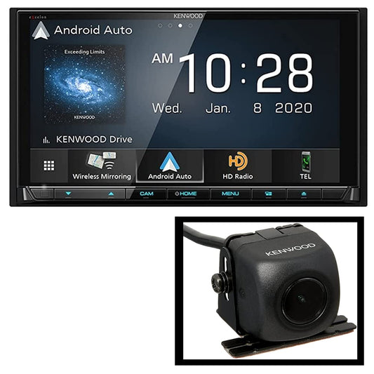 Kenwood DDX9707S 6.95" DVD Car Stereo- Wireless Apple CarPlay, Android Auto + CMOS-130 Backup Camera