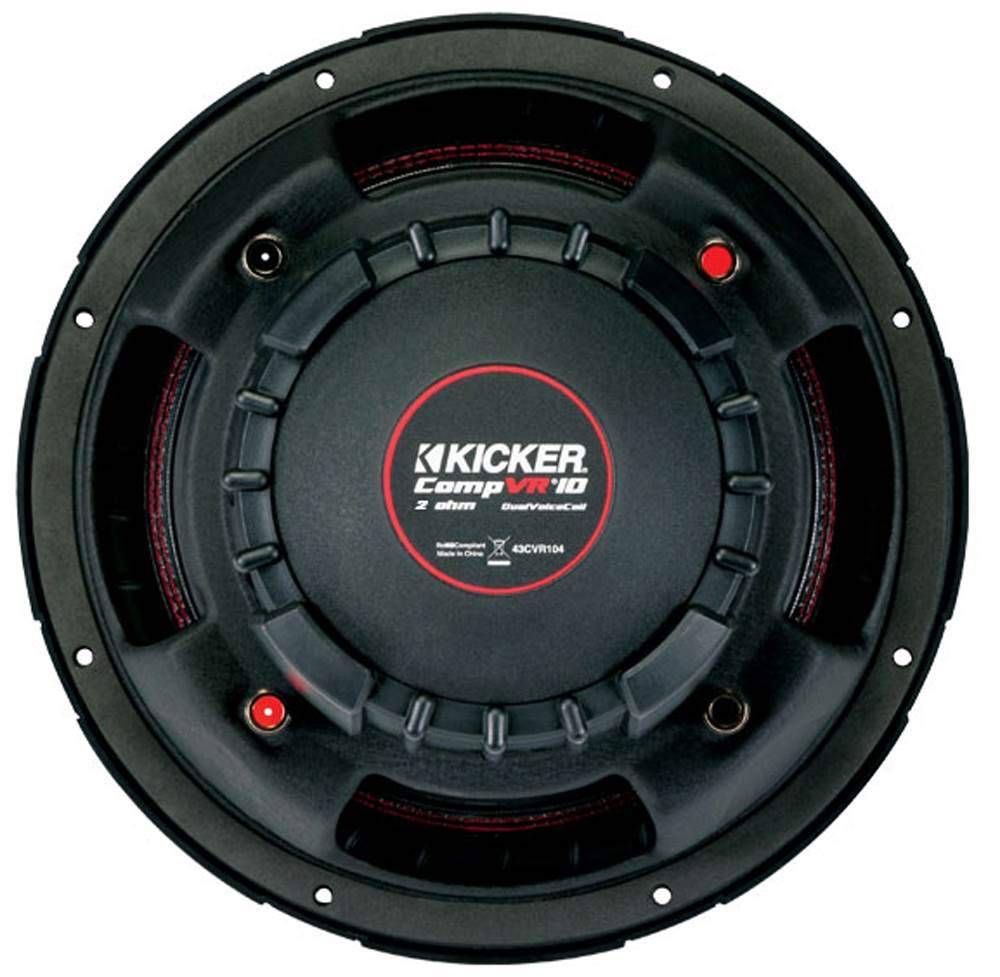 Kicker CompVR 10-Inch (25cm) Subwoofer, DVC, 2-Ohm, 350W