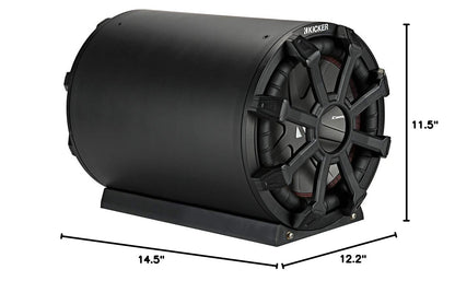 Kicker 46CWTB82 TB8 8-inch Loaded Weather-Proof Subwoofer Enclosure w/Passive Radiator