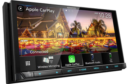 Kenwood eXcelon DMX958XR 6.8″ Digital Multimedia Receiver with Wireless CarPlay, Android Auto, HD Radio + CMOS-740HDLP License Plate Camera